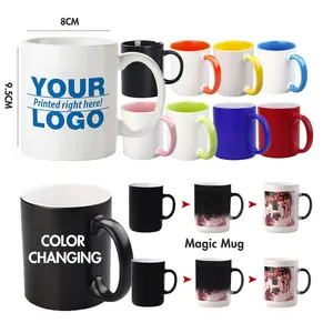 Taza de cerámica de regalo personalizada, taza de café de sublimación de Earthenware blanca con impresión de logotipo personalizado reutilizable al por mayor