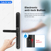 Cerradura de puerta inteligente electrónica sin llave con código RFID, aplicación de huella dactilar para puerta exterior, resistente al agua, para corredera de aluminio y vidrio