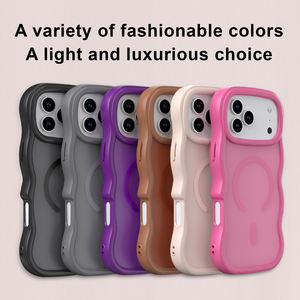 New Wave Frame Magnetic Fashion Cell Phone Cases para iPhone 12 13 14 15 16 Skin-feel Cover Phone para Samsung S25 Edge - Product Image 6