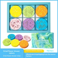 Pour la vente en gros : Ensemble de 6 bombes de bain aromatiques de 40g avec huiles essentielles et fleurs séchées, contrôle du sébum et propriétés exfoliantes