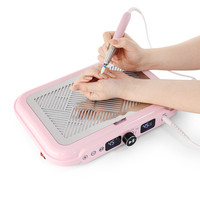 Perceuse à ongles 2025 2-en-1 avec pièce à main E-file 170W haute puissance avec 2 ventilateurs turbo pour une utilisation professionnelle en salon