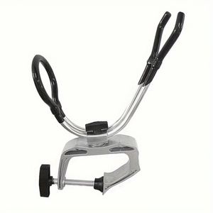 Soporte de caña de pescar de doble uso con diseño innovador de abrazadera ampliada y ajuste de 360 grados para embarcaciones, muelles, pontones y canoas - Product Image 1