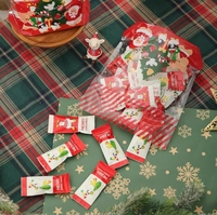 Vente en gros, impression personnalisée, sacs-cadeaux de Noël transparents découpés, impression de sacs d'emballage de bonbons en plastique découpés à l'emporte-pièce