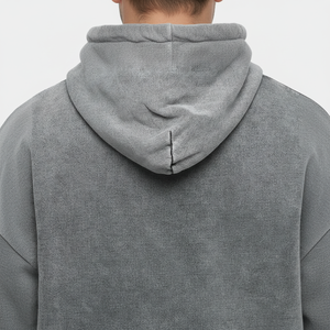 Sweat à capuche personnalisé pour hommes lavé en détresse 100% coton vierge éponge française pull de haute qualité lavé à l'acide sweats à capuche vintage pour hommes - Product Image 1