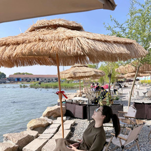 <span class=keywords><strong>Parasol</strong></span> de plage rustique <span class=keywords><strong>en</strong></span> raphia fait main, style bohème, <span class=keywords><strong>en</strong></span> <span class=keywords><strong>paille</strong></span> naturelle, pour l'extérieur - Product Image 2