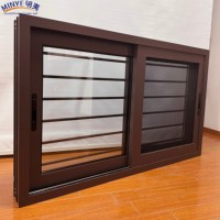 Fenêtre coulissante en alliage d'aluminium avec verre trempé robuste, système de verrouillage multiple antivol, écran horizontal en acier inoxydable CE