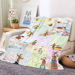 Manta de Felpa con Estampado de Mono Curioso de Dibujos Animados, Manta de Felpa Suave Personalizada, Mantas para el Hogar y Viajes, Venta al Por Mayor - Product Image 5