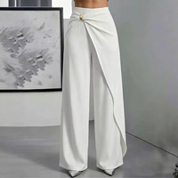 Pantalon de costume asymétrique tendance pour femmes européennes et américaines, coupe droite décontractée style urbain