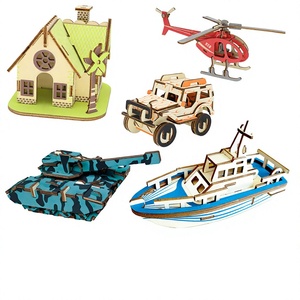 Rompecabezas de madera para niños y niñas, modelo 3D, bloques de construcción hechos a mano, adorno de rompecabezas 3D, de 0 a 24 meses - Product Image 1