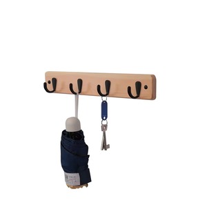 <span class=keywords><strong>Porte</strong></span>-clés <span class=keywords><strong>mural</strong></span> en bois naturel avec crochets en acier inoxydable, étagère de rangement multifonctionnelle pour l'entrée de la maison - Product Image 4