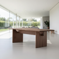 Table de salle à manger en bois massif, style ferme moderne, hauteur réglable, design convertible et extensible, bords incurvés doux, mobilier de maison