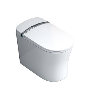 <span class=keywords><strong>WC</strong></span> intelligent monobloc en céramique avec bidet électrique à chasse automatique, siphonique à siphon en S, siège chauffant inclus, à poser au sol - Product Image 1