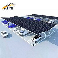 Auvent solaire extérieur pour parcs de stationnement d'usines, protection contre la pluie et système de support pour modules photovoltaïques