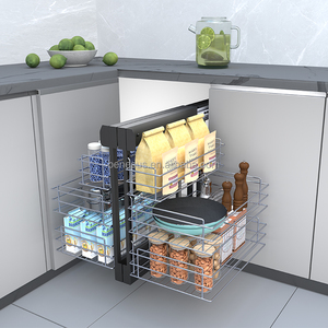 Organizador Extraíble para Esquina Mágica de Cocina con Cesta de 3 Niveles para Almacenamiento en Gabinete - Product Image 5