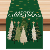 Nouveaux Chemins de Table de Noël Imprimés en Lin pour la Maison et l'Hôtel – Décorations Festives Joyeux Noël en Gros