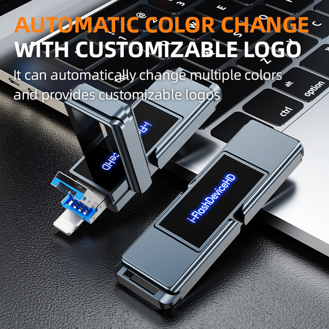 New Metal Type-C & Micro USB 3.0/2.0 LED Flash Drive with Free Custom Logo-Bulk Order