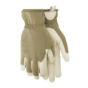 Water proof gardening work gloves tan goatskin for hand protection while working at garden