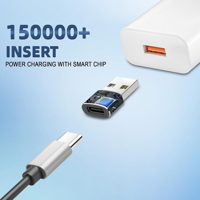 Aluminum Alloy Type-C Female to USB Male OTG Adapter PD Fast Charging & Super Fast Charge Support for Phones & Tablets