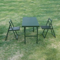 Table de camping pliante d'extérieur, bureau de terrain portable avec chaises, ensemble de table de pique-nique multifonctionnel