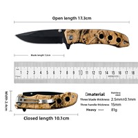 Taktisches Klappmesser im Camo-Design, OEM-anpassbar, schwarz beschichtet, 3Cr13 Stahl, Flipper-Mechanismus, Keramikkugellager, EDC, Outdoor, Camping
