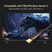 Cable de Fibra Óptica Coaxial AOC de 48 Gbps y 8K/60Hz, Conectores Chapados en Oro, Revestimiento de PVC para Monitor, HDTV, PC, Xbox, PS4, Reproductor de DVD