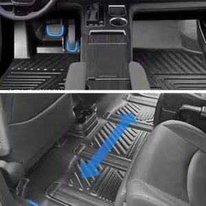 KQD Brand High Quality Waterproof 3.5mm Thick <b>TPE</b> Black Geometric Pattern Car Floor Mats Full Set for Revo 2016-2024 - Product Image 3