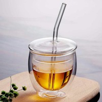 Théière en verre soufflé à la main 420 ml 15 oz, bouilloire en verre borosilicate, compatible avec les plaques de cuisson, ensemble théière carrée en verre
