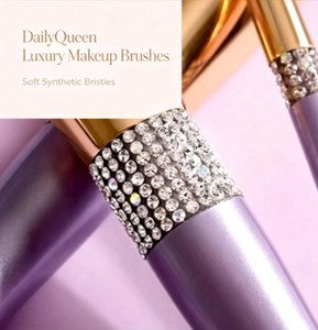 Daily Queen – Ensemble de 10 pinceaux de maquillage de luxe à manche en bois violet, poils synthétiques ultra-doux pour <span class=keywords><strong>mascara</strong></span>, fard à paupières et anticernes - Product Image 4