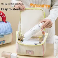 Sac de rangement portable pour cosmétiques et articles de toilette, épais, grande capacité, doux, à main