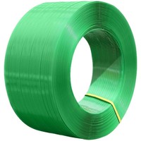 Sangle de cerclage plastique thermofusible YIHONG PET pour emballage manuel, haute résistance, couleur verte, en rouleau, vente en gros
