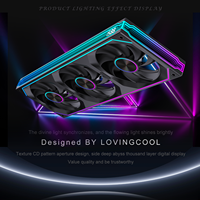Ventilateur de refroidissement pour boîtier PC de jeu Lovingcool OEM ODM avec affichage de la vitesse, ventilateur de refroidissement intégré pour châssis d'ordinateur 360 mm, ARGB