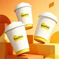 Gobelet en carton pour café chaud, avec couvercle, personnalisable avec logo, écologique et recyclable, fourni par l'usine