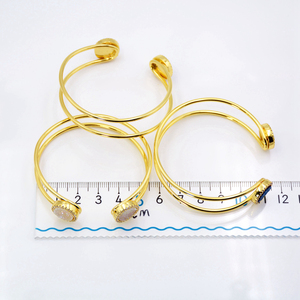 Bracelets ronds en cristal plaqué or 18k, accessoires de mode coréenne, bijoux en cristal naturel pour femmes, ajustables, bon marché - Product Image 5