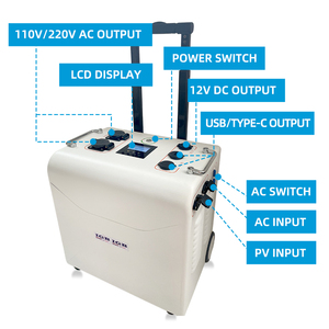 Xách tay 2kw năng lượng mặt trời Máy phát điện 110V off-lưới <span class=keywords><strong>UPS</strong></span> với MPPT BMS 2000 Wát tinh khiết Sine Wave Inverter cho cắm trại van ngoài trời cuộc phiêu lưu - Product Image 2