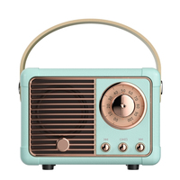 Haut-parleur sans fil rétro avec poignée en cuir, facile à transporter, son HD, longue autonomie, BT 5.0, AUX, TF, USB, choix de cadeau