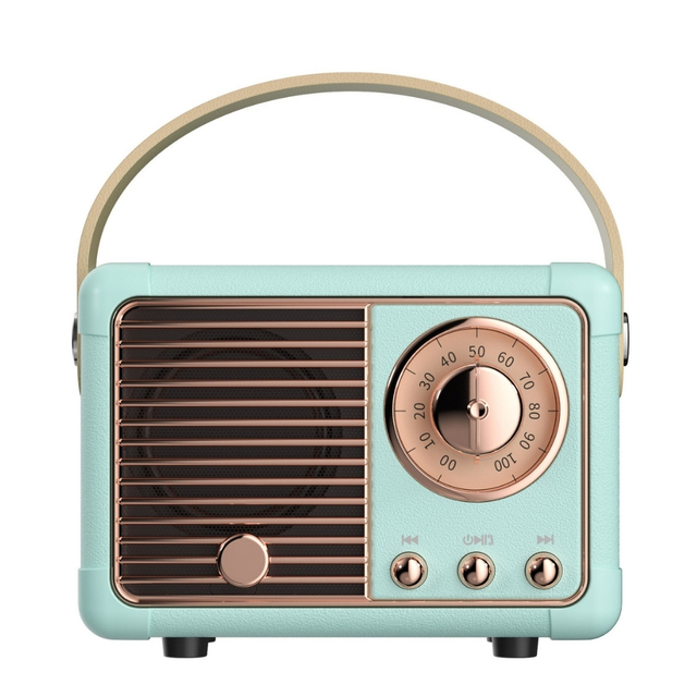 Retro Wireless Speaker Leather Handle Easy Carry HD Sound Long Playtime BT 5.0 AUX TF USB Gift Choice