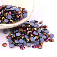 CJ Wholesale Strass thermocollants en verre à dos plat, couleurs AB, multicolores, 12 facettes, tailles SS4 SS6 SS8, en vrac, tendance