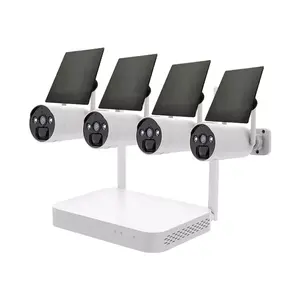 Tuya 4 ch 4 canais 3mp wi-fi ip cctv, câmera de segurança sem fio 8 canais conjunto de nvr sistema solar externo