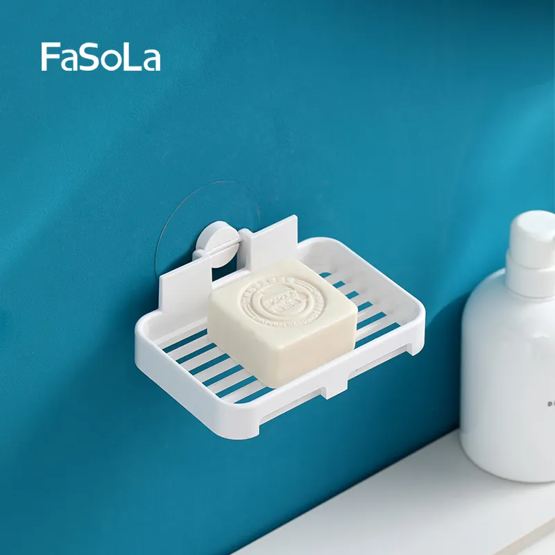 FaSoLa ABS Bar sabunluk tutucu duş banyo için pas geçirmez kendini boşaltma duvara monte drenaj sabun Razor Saver banyo için