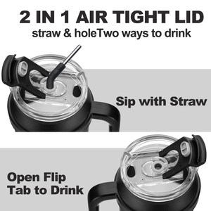 Fayren 40oz Insulated Travel Mug Metal Tumbler with Handle and Straw Leak Proof for Water <b>Iced</b> Tea or <b>Coffee</b> - Product Image 6