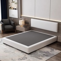 Lit Double Moderne Minimaliste pour Hôtel, Rembourré, Sans Tête de Lit, avec Boîte de Rangement, Cadre de Lit en Bois Massif de 1,80 m, Silencieux, Origine Chine, pour Hôtels