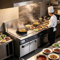 Cuisinière à induction électrique JUSTA, wok commercial en acier inoxydable, 10000-20000W, garantie 1 an, restaurant asiatique