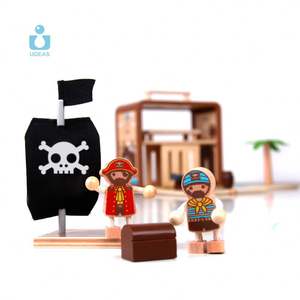UDEAS Set blok bangunan bajak laut pulau harta karun dan boneka awal kayu pendidikan blok bangunan mainan - Product Image 3