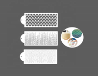 Lot de 3 pochoirs de décoration de gâteaux, gabarit en plastique PET pour peinture et artisanat