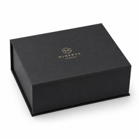 Boîte rigide magnétique noire mate de luxe en carton avec insert EVA personnalisable et logo en feuille d'or pour les soins de la peau haut de gamme