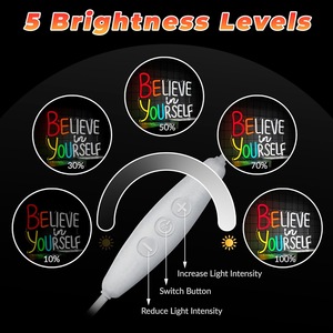 Letrero LED <span class=keywords><strong>de</strong></span> Neón Personalizable con Frase Inspiradora 'Believe Yourself', Alimentado por USB, Decoración <span class=keywords><strong>de</strong></span> Pared, para Aula, Fiesta <span class=keywords><strong>de</strong></span> Cumpleaños, Versátil para Cualquier Lugar - Product Image 4