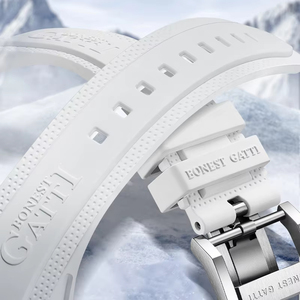 Montre mécanique à mouvement automatique BG6002, cadran lumineux ours polaire, bracelet blanc, montres pour hommes - Product Image 6