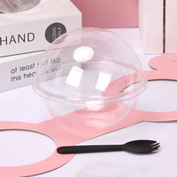 Boîte d'emballage de boule transparente de gâteau de mousse de cristal de Noël d'animal de compagnie pour la salade de fruit d'oeuf de noix de coco