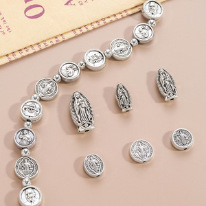 Popolari Accessori Vintage in Lega di Zinco Elettroplaccata con Perline della Vergine <span class=keywords><strong>Maria</strong></span> e <span class=keywords><strong>Gesù</strong></span>, Forati <span class=keywords><strong>per</strong></span> Creazioni Fai-da-Te - Product Image 3