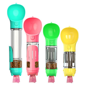 Portable Dog Travel Pet Water Bottle Wholesale Dropshipping Dog Water Bottle Cup with Pet Poop Bags Food Container Storage Cups